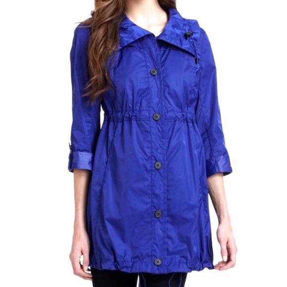 NEW Marc New York blue long raincoat/jacket size S - Picture 1 of 5